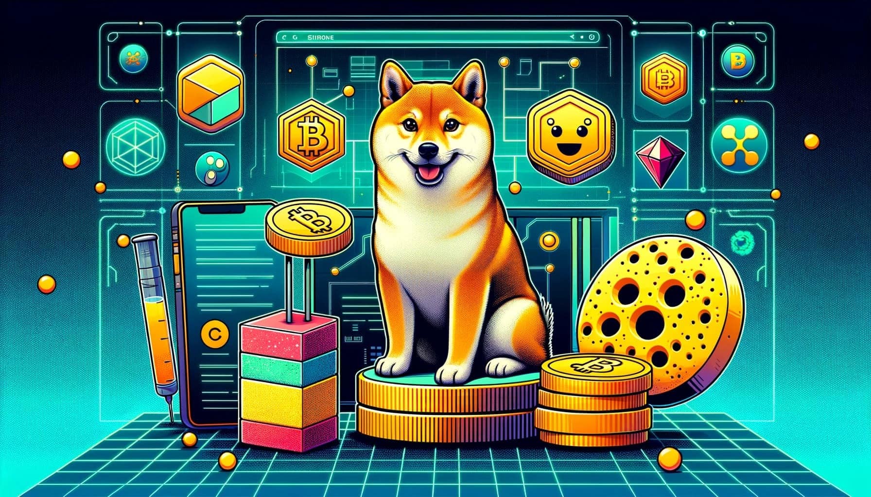 bedste meme coins - shiba inu hund i kryptostil